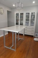 Custom Counter-High SuperWhite Quartz Table