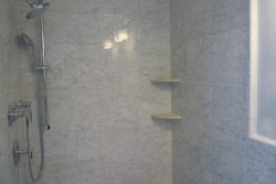 White Carrara Marble Shower Walls